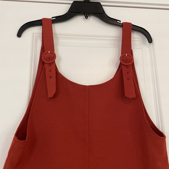 Forever 21 Red Orange Shortalls Romper (w/tag) - Picture 3 of 8